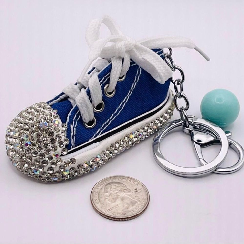 Blue Sparkly Shoe Keychain 